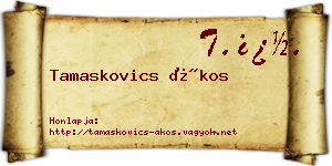 Tamaskovics Ákos névjegykártya