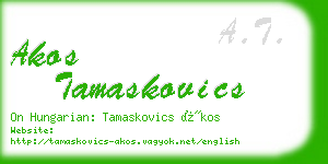 akos tamaskovics business card